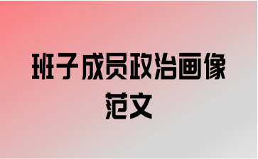 班子成员政治画像范文