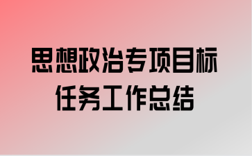 思想政治专项目标任务工作总结